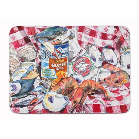 Carolines Treasures Blue Runner Gumbo Receipe Machine Washable Memory Foam Mat 8894RUG